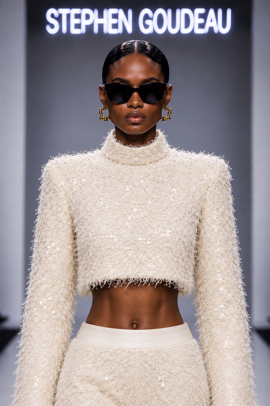 SG-008 Fringe Crop Top — Raw Milk — COMMAND Spring Summer 2027
