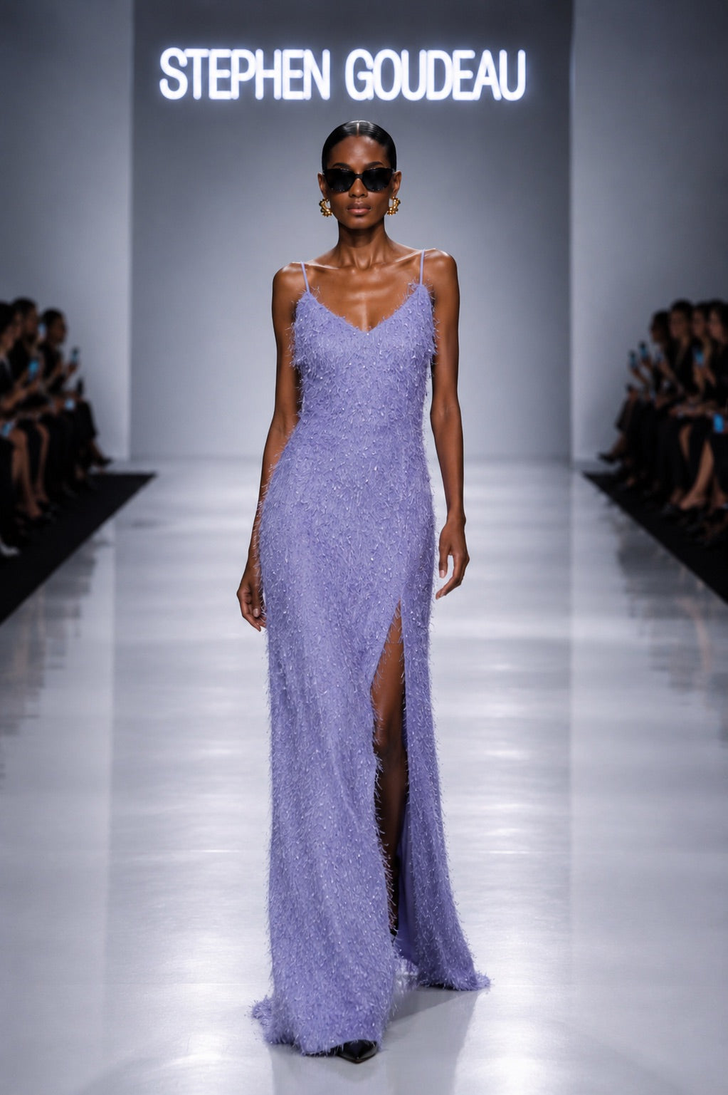SG-011 Fringe Maxi Dress — Purple Haze — COMMAND Spring Summer 2027