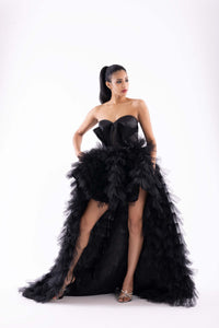 Black Strapless Gown