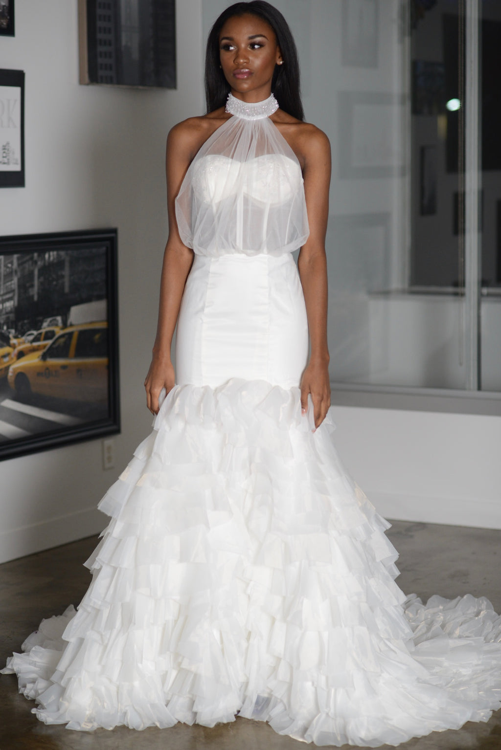 White Halter Top Sheer Gown – Stephen Goudeau