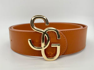 Men’s Leather belt with gold SG buckle