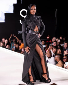 criss cross dress long sleeve Women's Wrap V Neck Long Sleeve Midi Dress Criss Cross V-Neck High Waist A-Line Swing Dress Solid Wedding Guest Dress Black at Amazon Women's Clothing store